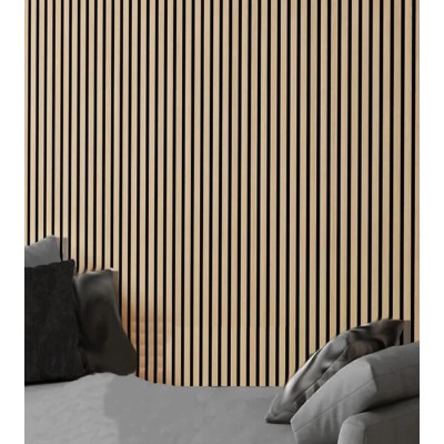 Natural Oak Acoustic Slat Wood Wall Panels – 100% Real Oak Finish