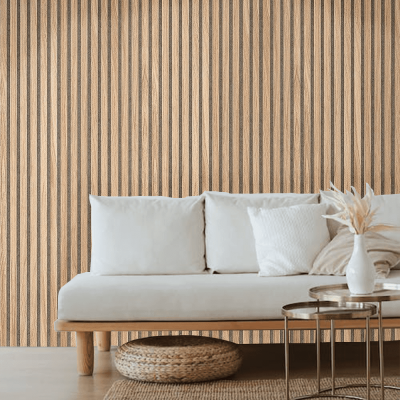 Oak Grey Felt Acoustic Slat Wood Panel Wall – 100% Real Oak Finish