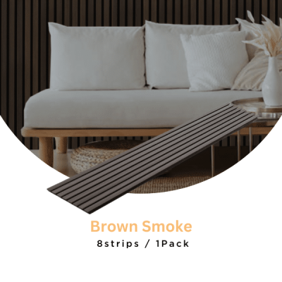 Brown Oak Smoke Acoustic Slat Wood Panel Wall 7.87ft 1 Pack – 100% Real Oak Finish