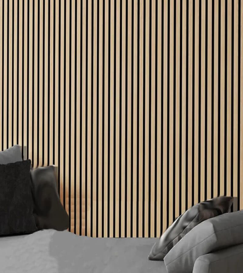 Natural Oak Acoustic Slat Wood Wall Panels – 100% Real Oak Finish